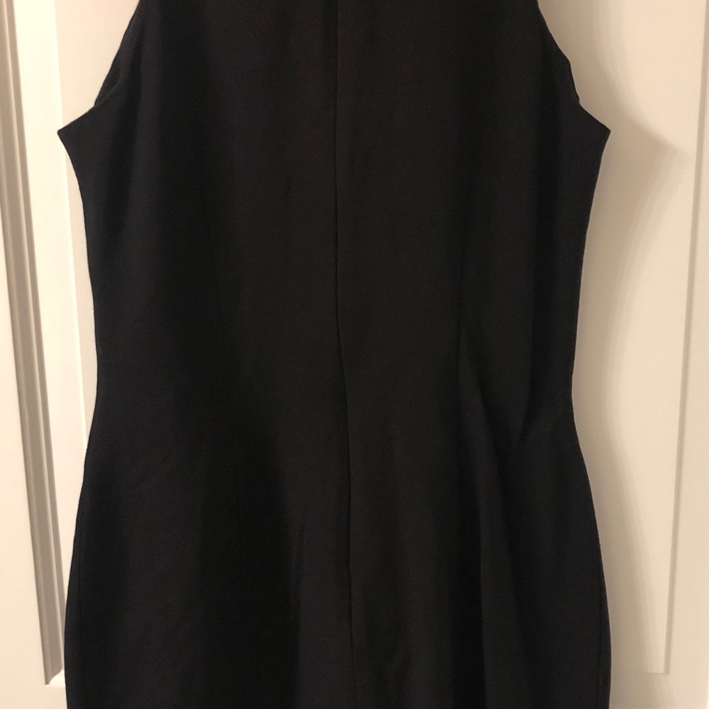 Vakko black/cream faux leather paneled dress - Picture 3 of 4